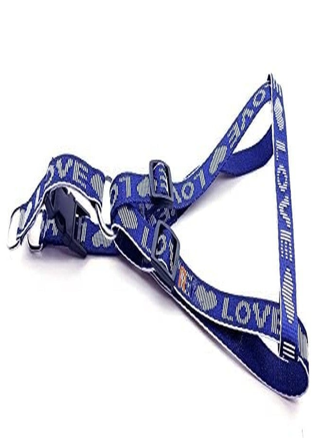 Pups&Pets 15 MM Nylon Love Printed Leash with Harness 0.5 Inch Adjustable Nylon Harness Set Suitable for Training/Walking Small Breed Dog and Puppies (Blue) - Image 5